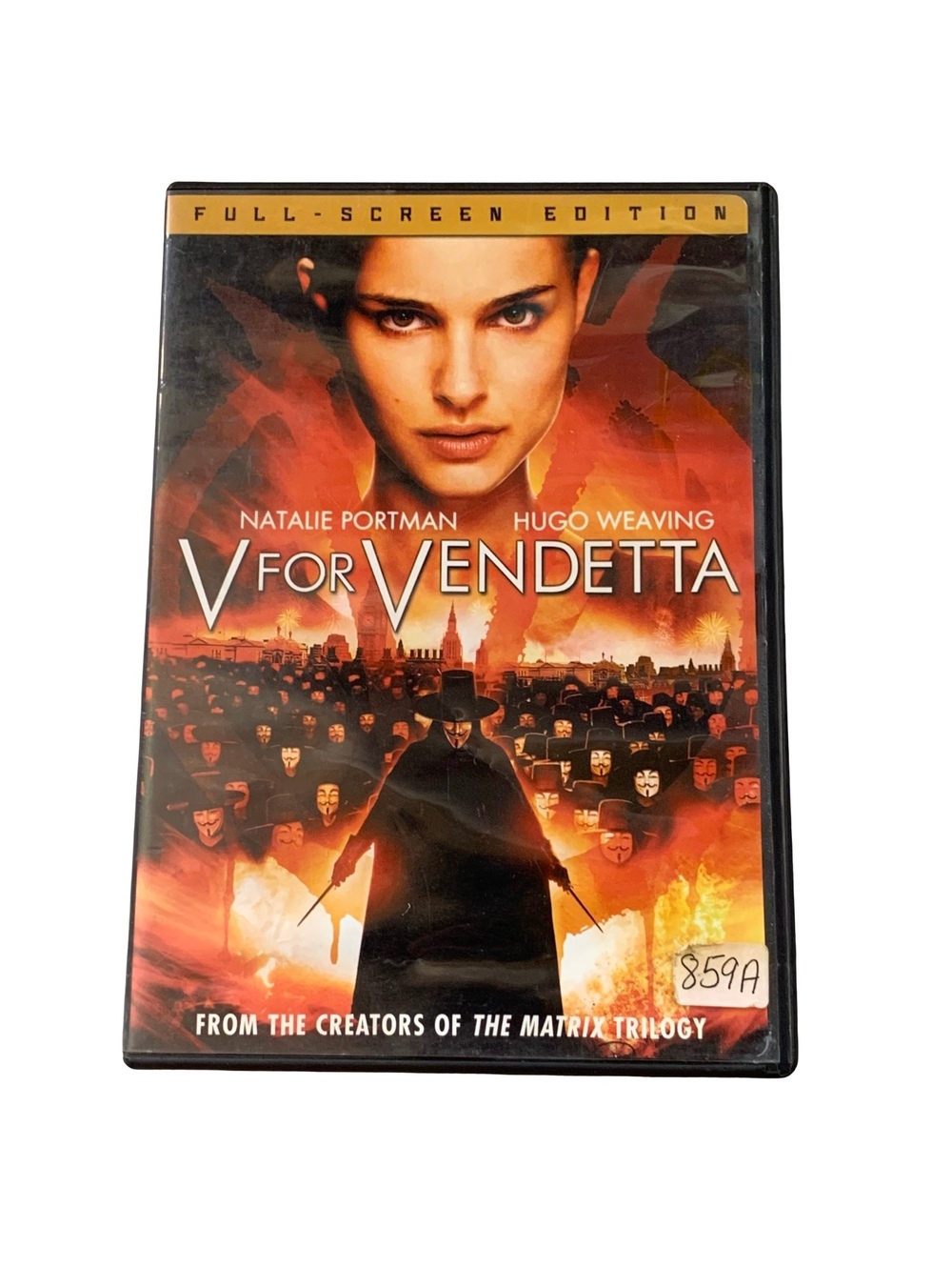 V for Vendetta DVD Full Screen Edition Action Sci-Fi Thriller Natalie